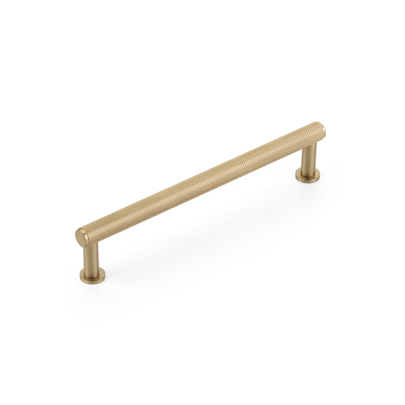 Schaub Pub House, Pull, Knurled, Signature Satin Brass, 6" cc