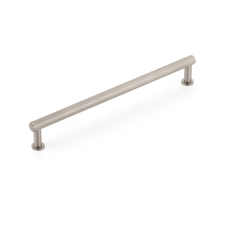 Schaub Pub House, Pull, Knurled, Brushed Nickel, 8" cc