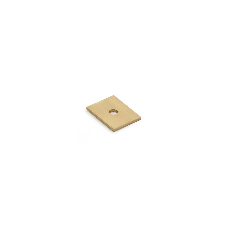 Schaub Pub House, Backplate for Knob, Signature Satin Brass, 1" x 3/4"