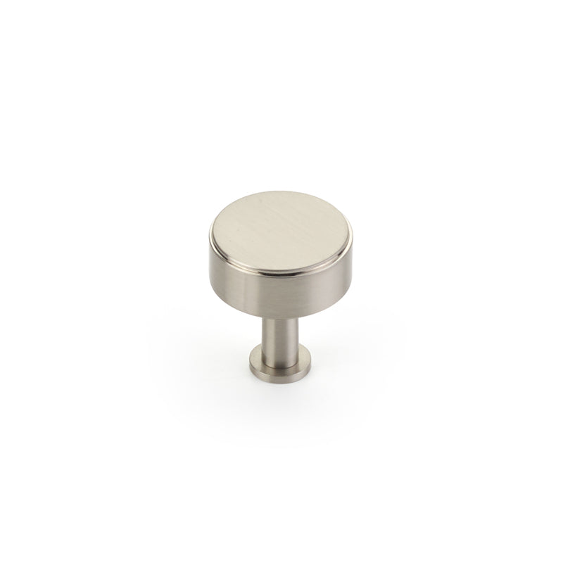 Schaub Pub House, Round Knob, Smooth, Brushed Nickel, 1-1/4" dia