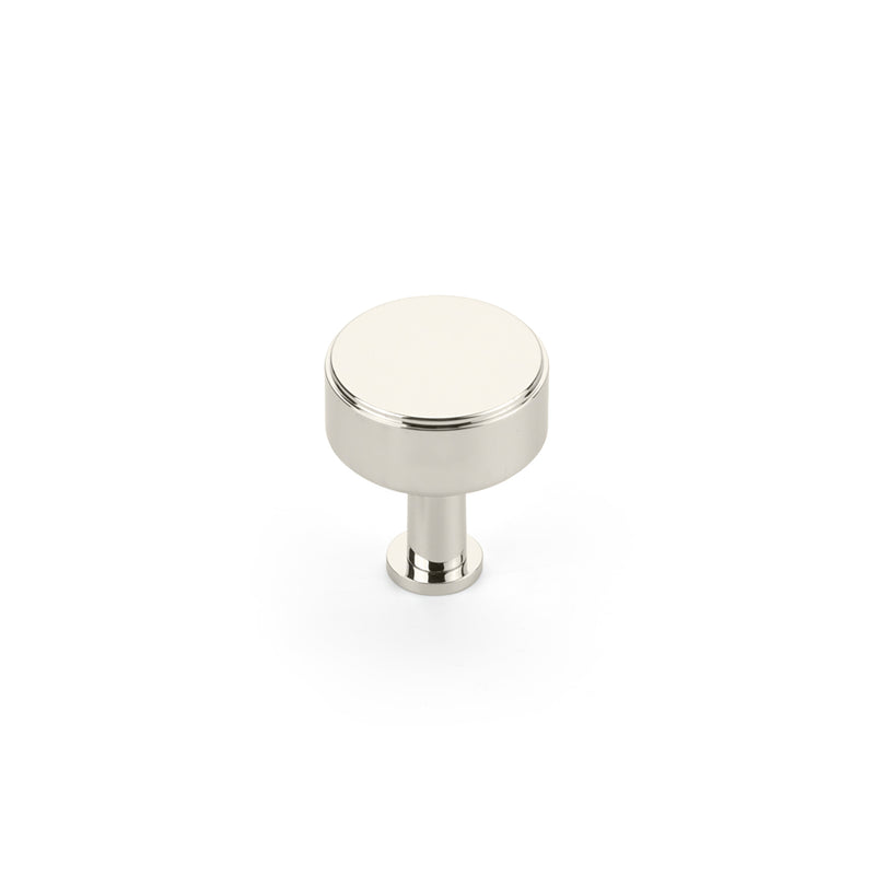 Schaub Pub House, Round Knob, Smooth, Polished Nickel, 1-1/4" dia