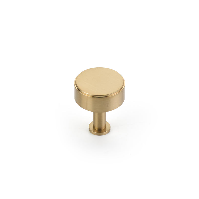 Schaub Pub House, Round Knob, Smooth, Signature Satin Brass, 1-1/4" dia