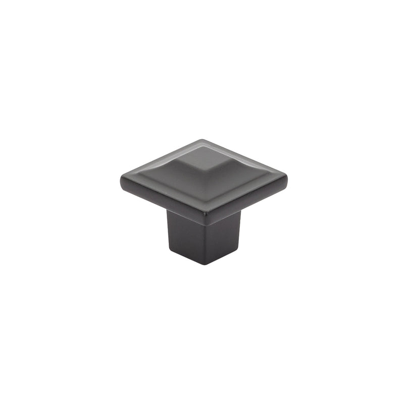 Schaub Menlo Park, Square Knob, Matte Black, 1-1/4"