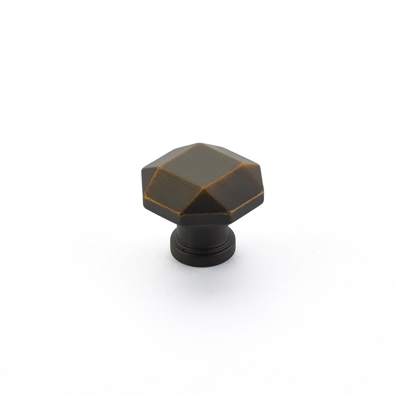 Schaub Menlo Park, Facet Knob, Ancient Bronze, 1-1/4"