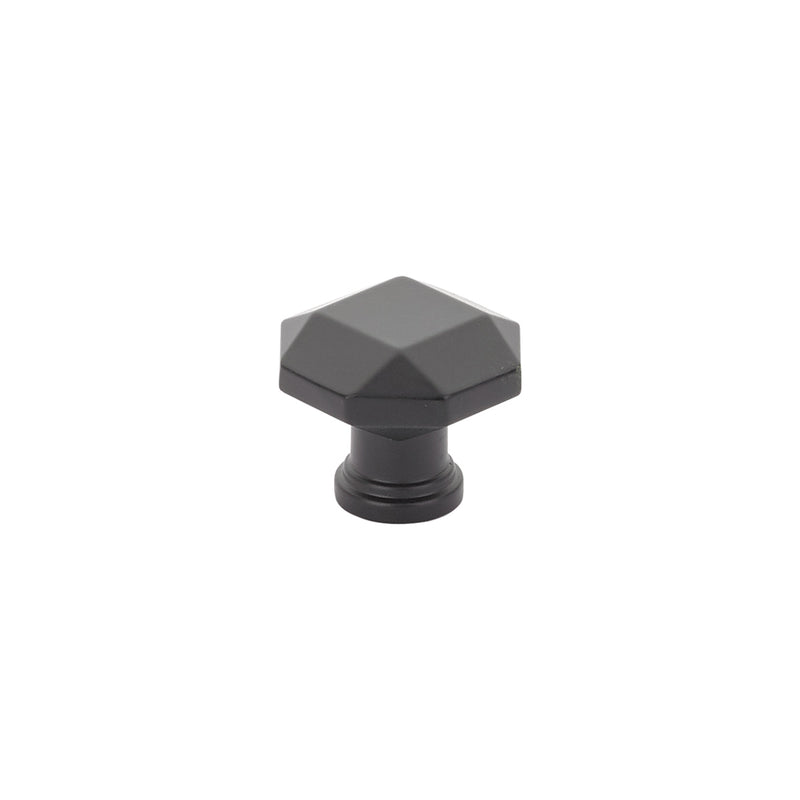 Schaub Menlo Park, Facet Knob, Matte Black, 1-1/4"