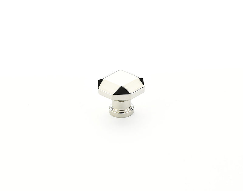 Schaub Menlo Park, Facet Knob, Polished Nickel, 1-1/4"