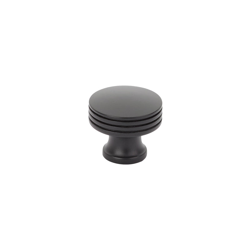 Schaub Menlo Park, Round Knob, Matte Black, 1-1/4"