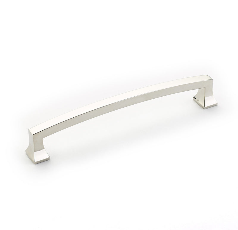 Schaub Menlo Park, Arched Pull, Polished Nickel, 6" cc