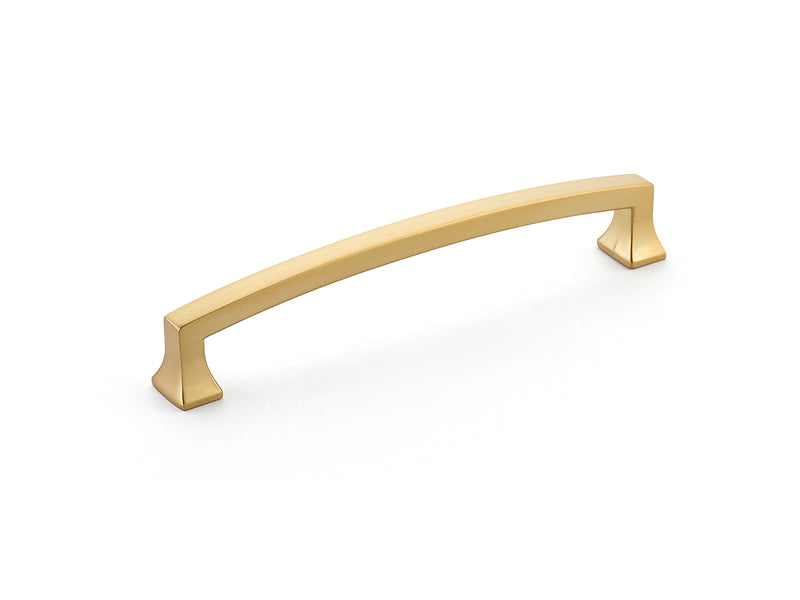 Schaub Menlo Park, Arched Pull, Signature Satin Brass, 6" cc