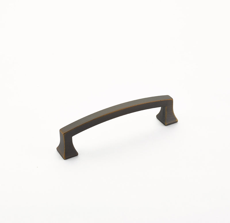 Schaub Menlo Park, Arched Pull, Ancient Bronze, 4" cc