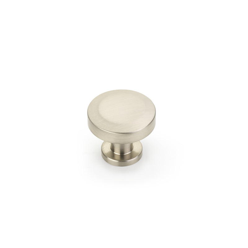 Schaub Heathrow Round Knob, Brushed Nickel, 1-1/4"