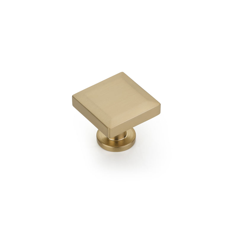 Schaub Heathrow Square Knob, Signature Satin Brass, 1-1/4?