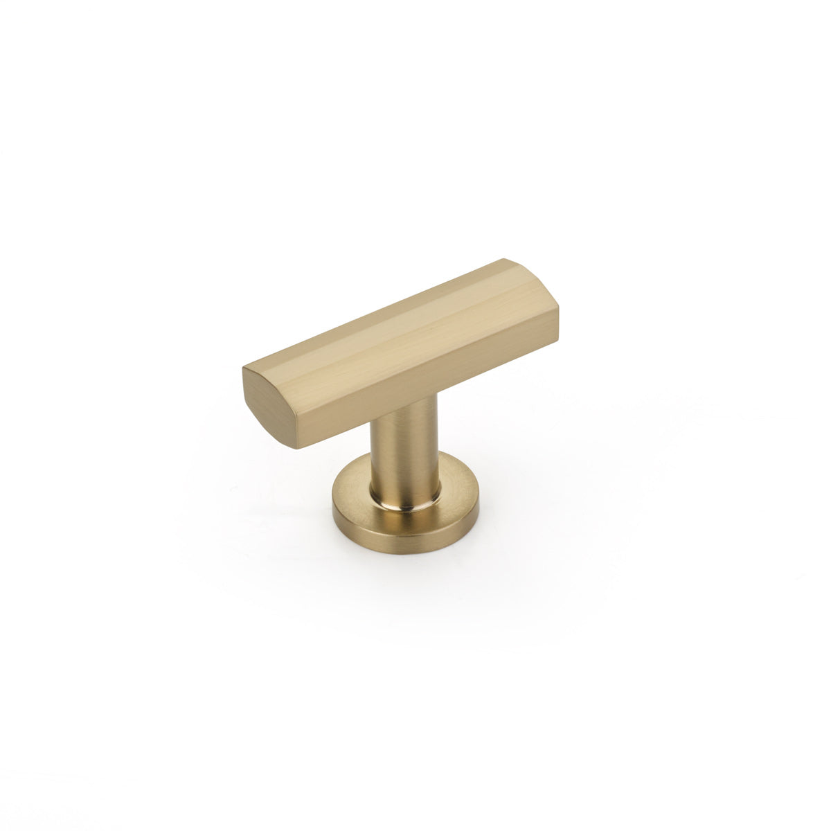 Schaub Heathrow T-Knob, Signature Satin Brass, 1-3/4"