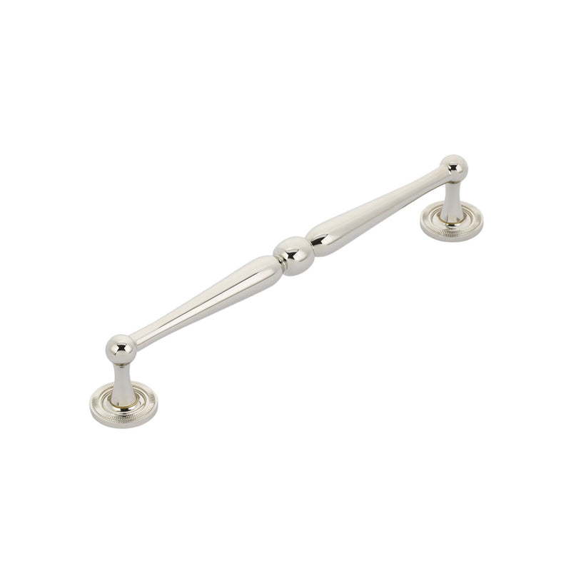 Schaub Atherton, Pull, 8" cc with knurled footplate, Polished Nickel