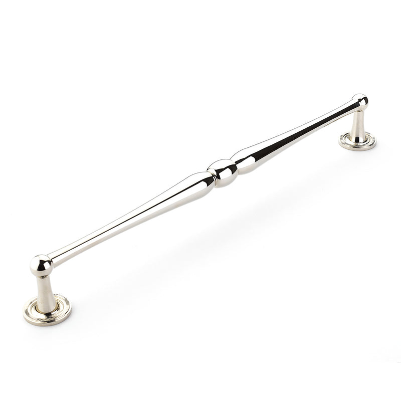 Schaub Atherton, Appliance Pull, 15" cc with knurled footplate, Polished Nickel