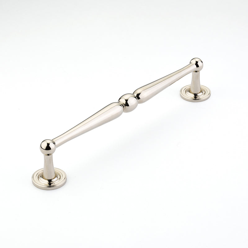 Schaub Atherton, Pull, 8" cc with plain footplate, Polished Nickel