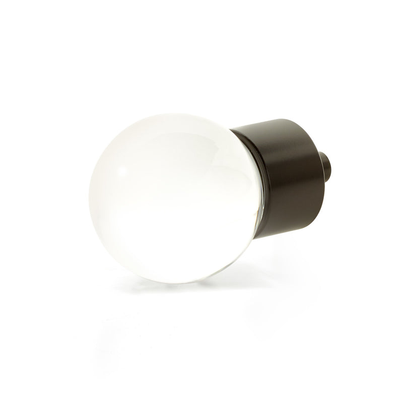 Schaub City Lights, Globe Glass Knob with brass base in Oil Rubbed Bronze