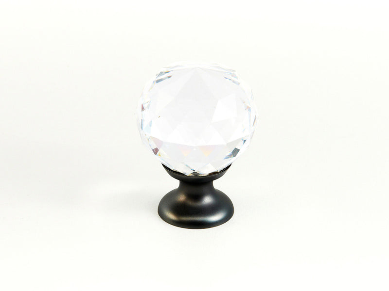 Schaub Stargaze, Knob, Clear, Round Crystal, Bronze 1-1/8" dia