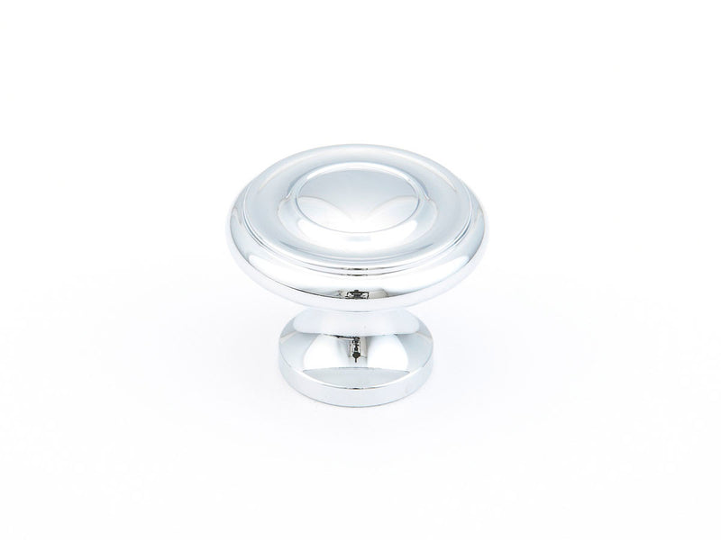 Schaub Traditional / Colonial, Stepped Round Knob, Polished Chrome, 1-1/4" dia