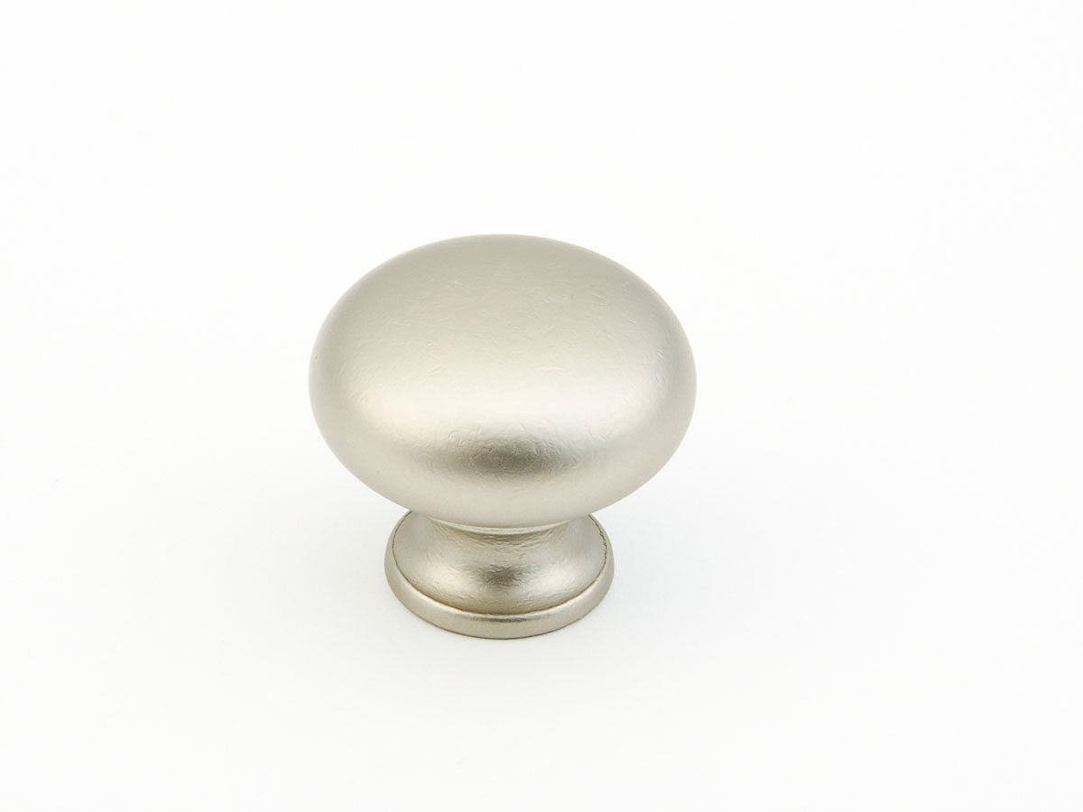 Schaub Traditional, Round Knob, Distressed Nickel, 1-1/4" dia