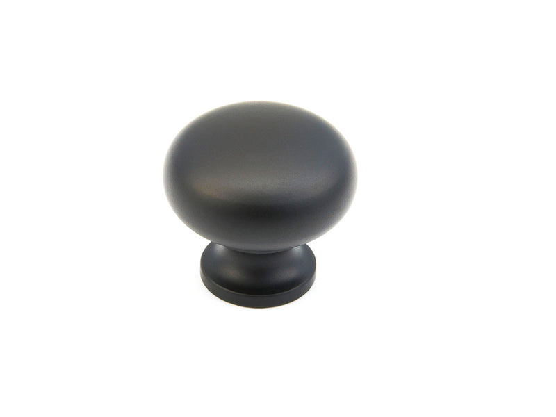 Schaub Traditional / Country, Round Knob, Flat Black, 1-1/4" dia