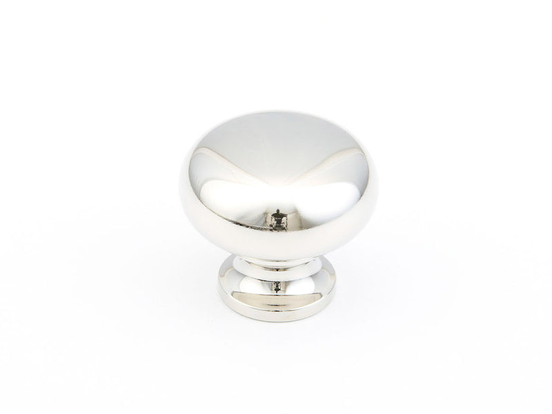 Schaub Traditional, Round Knob, Polished Nickel, 1-1/4" dia