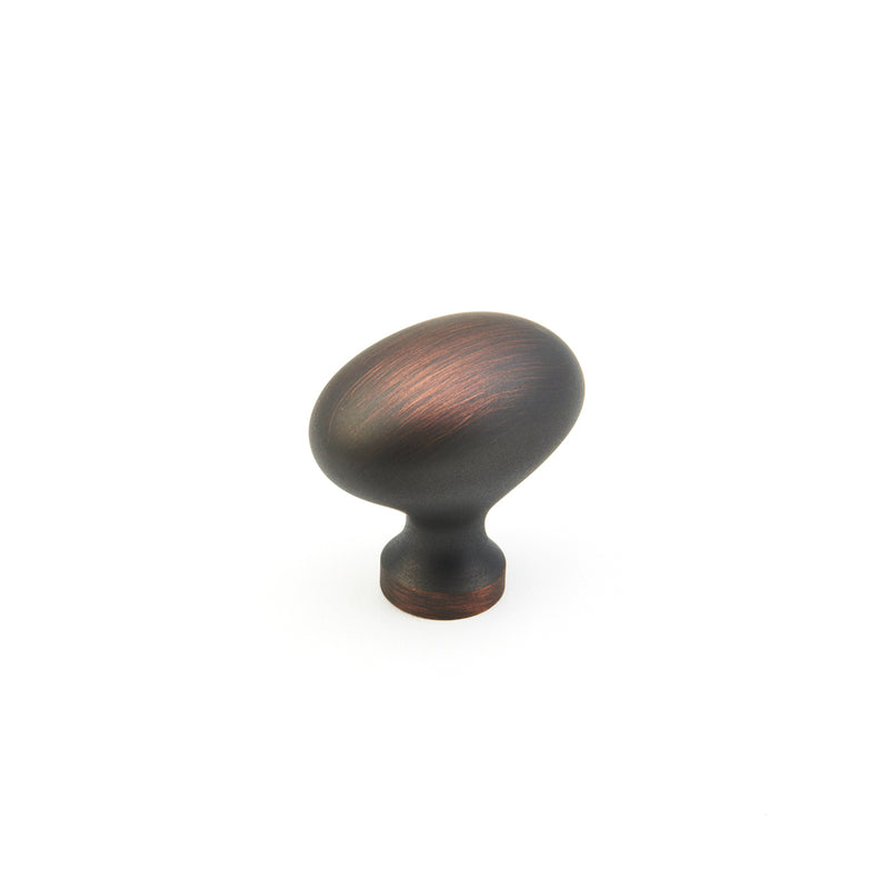 Schaub Traditional, Knob, Oval, Michelangelo Bronze, 1-3/8" dia