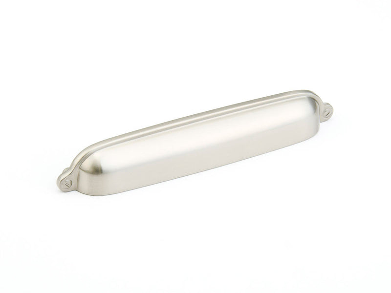 Schaub Country, Cup Pull, Satin Nickel,  6" cc