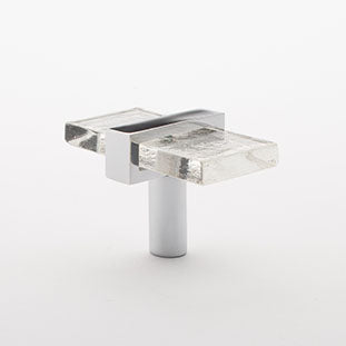 Adjustable clear knob with polished chrome base