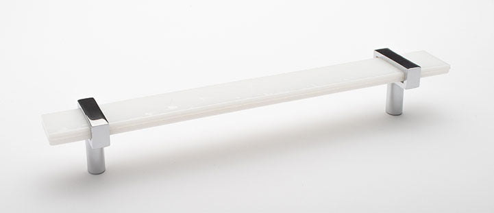 9″ Adjustable white pull with polished chrome base