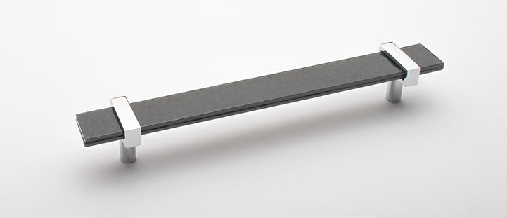9″ Adjustable slate gray pull with polished chrome base