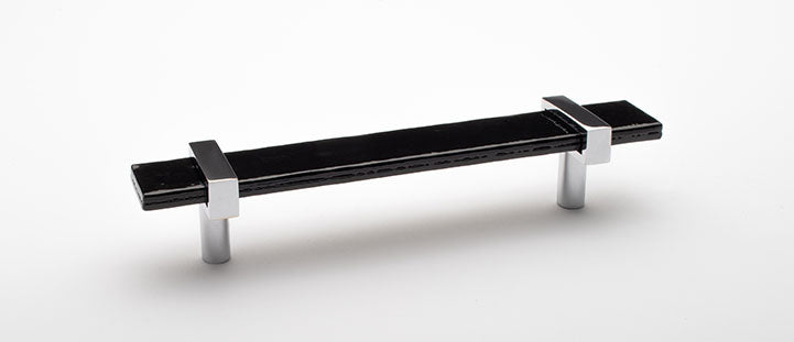7″ Adjustable black pull with polished chrome base