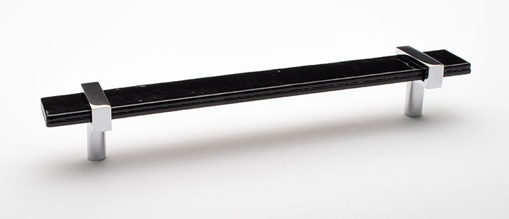 9″ Adjustable black pull with polished chrome base
