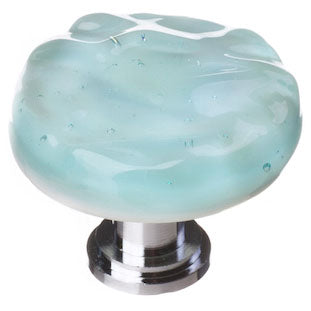 Glacier light aqua round knob