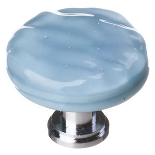 Glacier powder blue round knob