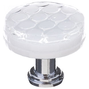 Honeycomb white round knob