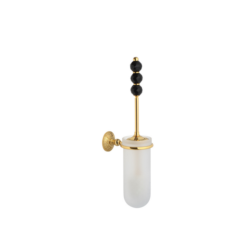 Vista D'oro Bloss Wall Mounted Toilet Brush with 3 Black Crystal - Hentell