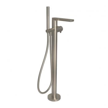 Riva free standing mixer for tub, brushed nickel