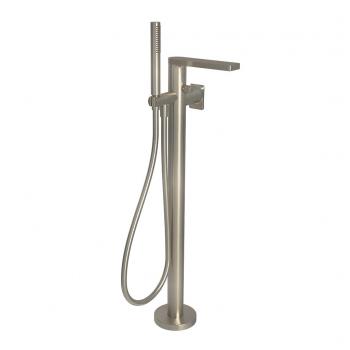 Strata free standing mixer for tub, brushed nickel