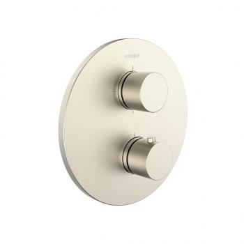 Urban thermostatic valve trim kit with integrated stop, volume control and manual diverter, brushed nickel