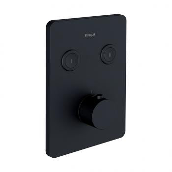 Urban X thermostatic valve trim kit with 2 push-button, matte black