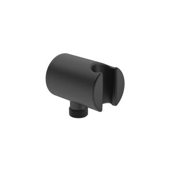 wall outlet with fixed hand shower holder, matte black