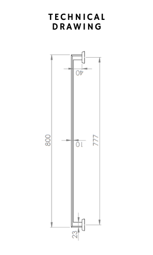 Vista D'oro Kels Pull Handle 80 cm - Hentell