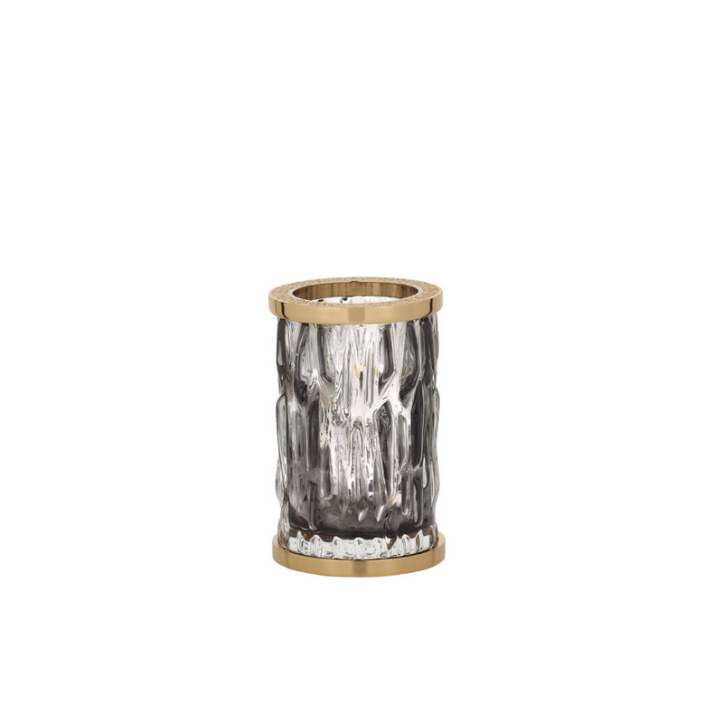 Vista D'oro Wee Black Glass Toothbrush Holder - Patterned - Hentell